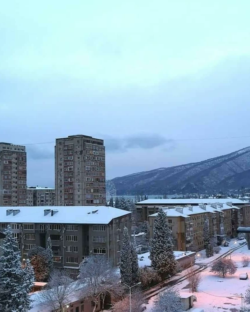 В Абхазии выпал снег - фото 3