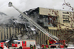 Пожар в библиотеке ИНИОН РАН - фото 1